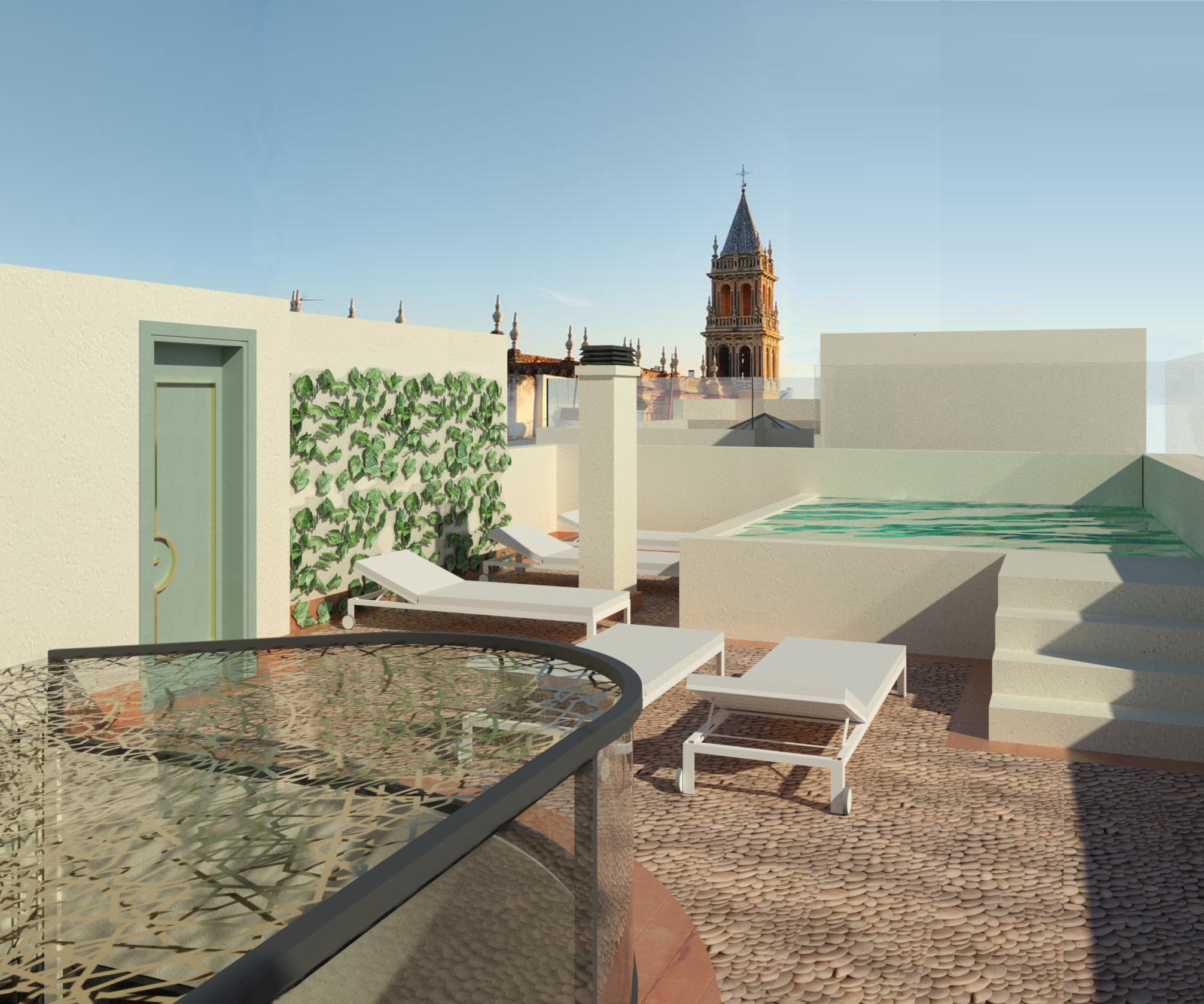 Infografía alojamiento de lujo en Calle Betis como parte de los nuevos hoteles que se ubicarán en Sevilla
